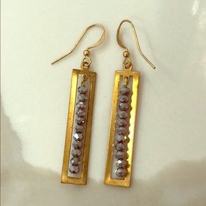 Gold & silver beaded earrings